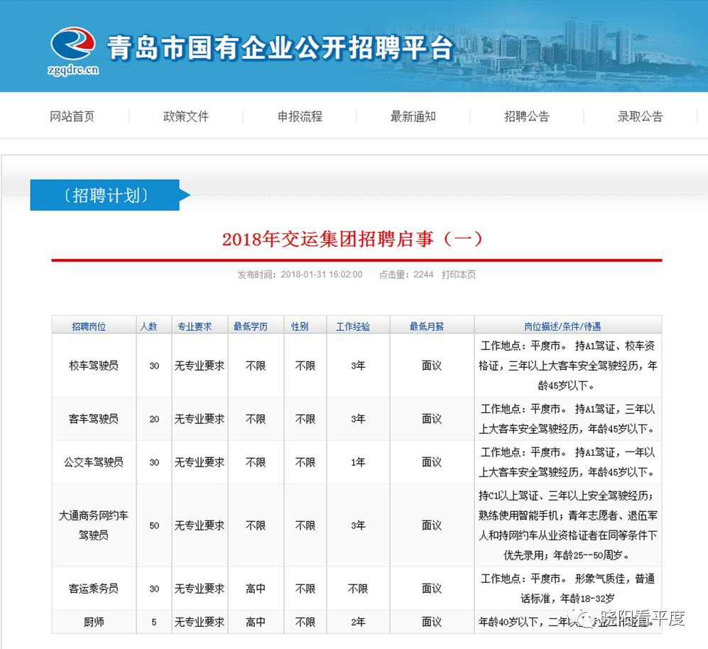 泰山区交通运输局最新招聘信息